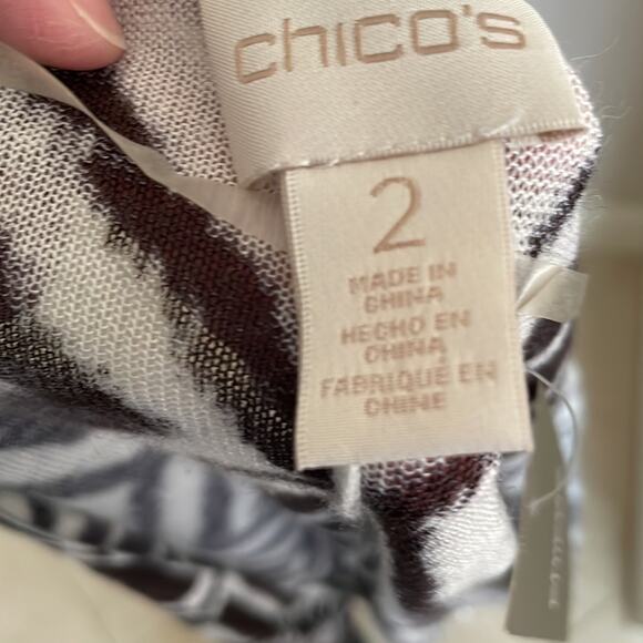 Chico’s Modern Diamond Mona Open Front Cardigan Size 2 (12-14) - Picture 7 of 9
